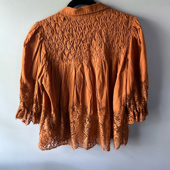 Boho lace button up top - Picture 2 of 3